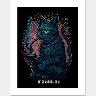 Techno Shirt - Techno Cat - Catsondrugs.com - rave, edm, festival, techno, trippy, music, 90s rave, psychedelic, party, trance, rave music, rave krispies, rave flyer Posters and Art